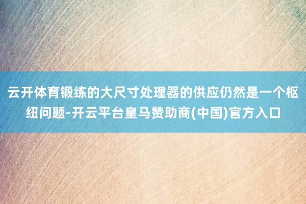 云开体育锻练的大尺寸处理器的供应仍然是一个枢纽问题-开云平台皇马赞助商(中国)官方入口