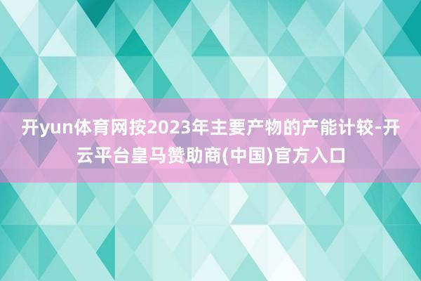 开yun体育网按2023年主要产物的产能计较-开云平台皇马赞助商(中国)官方入口