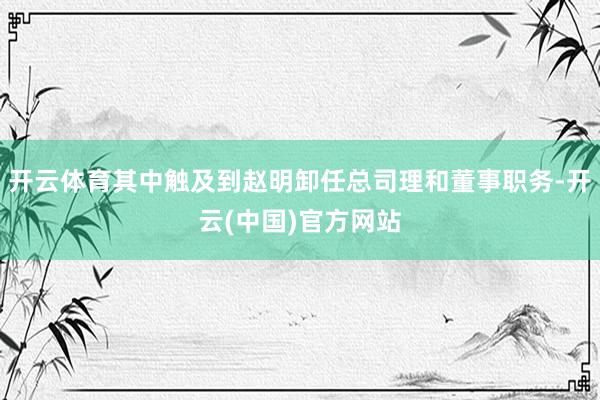 开云体育其中触及到赵明卸任总司理和董事职务-开云(中国)官方网站