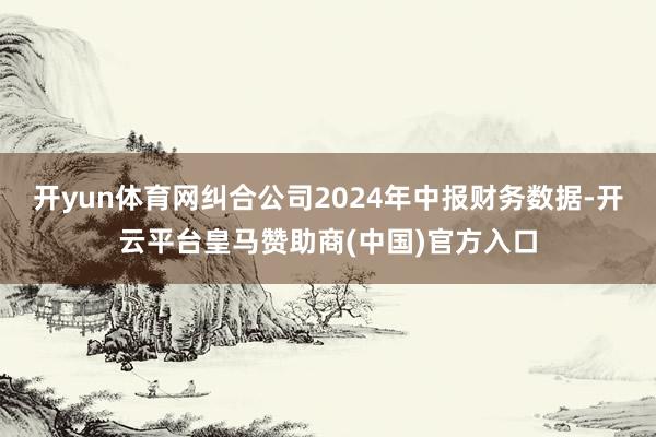 开yun体育网纠合公司2024年中报财务数据-开云平台皇马赞助商(中国)官方入口